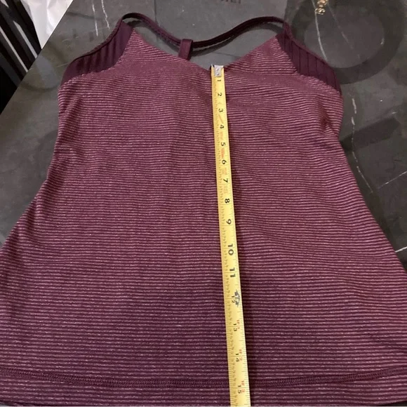 Lululemon Aphrodite Tank Tonka Stripe Bordeaux Drama / Heather’s Bordeaux Size 6 - Picture 10 of 12